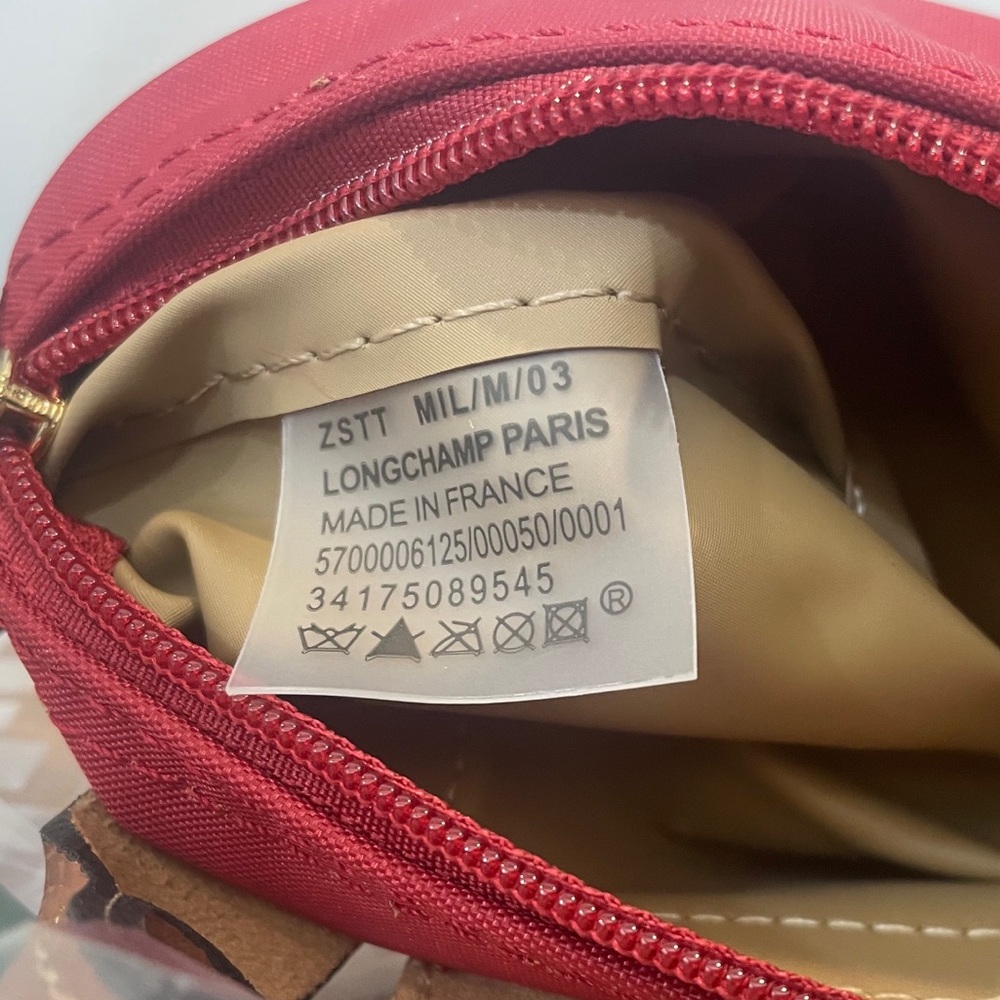 Longchamp Red Crossbody with Brown Trim and Gold Hardware NWT - Picture 9 of 9